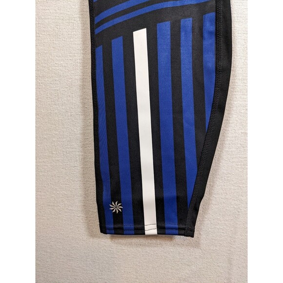 NWT Athleta Women’s Leggings Sketch Sonar Black Strip 7/8 Red White Blue Size M - Picture 7 of 16